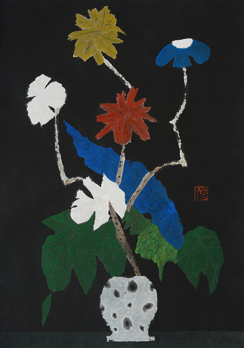 Jang Byeong Eun · Eastbrush · 张炳彥 · black_flower_050 · mixed_media_on_paper · 1189mm_x_841mm · 2025